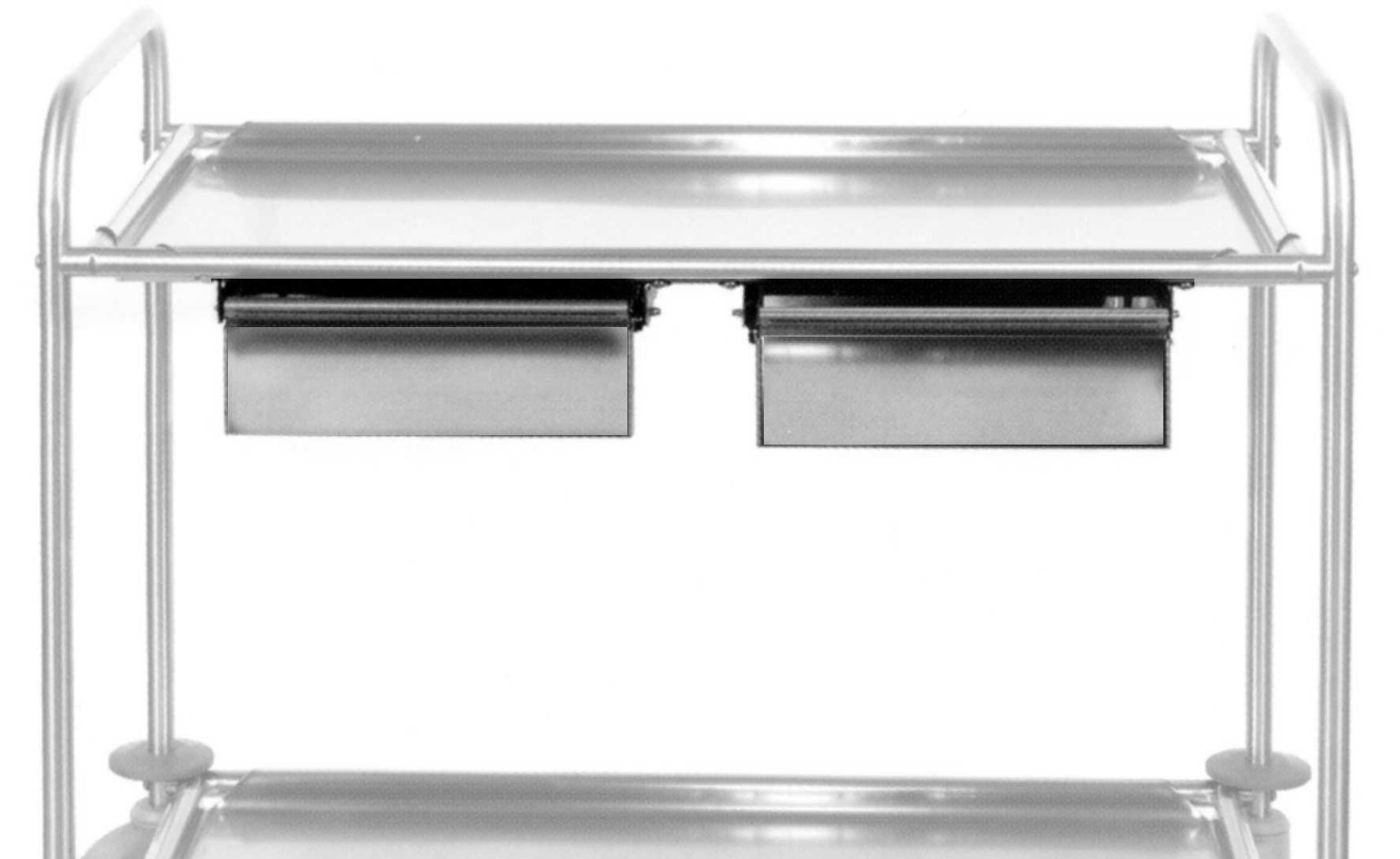 Application of drawer in the upper shelf of the trolley
