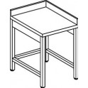 Stainless steel table 500 legs with angular cross and double splash