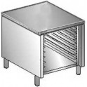 Stainless steel 600 GN containers/baking pans (holder) units - worktop without back splash guard