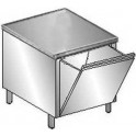 Stainless steel tilting hopper 600 - worktop without back splash guard