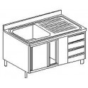 Stainless steel sinks 600 on cupboard with 4 drawers 1 bowl with drip 