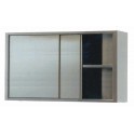 Stainless steel wall  mounted  cupboards 400 high with doors with sliding doors  