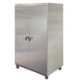 Stainless steel high cupboards for GN containers with 2 doors