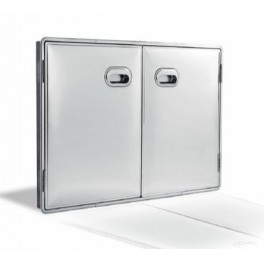 Stainless steel double door for refrigerated counters