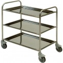 Stainless steel multi purpose trolleys with 3 shelves 880