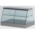 Stainless steel neutral display case 630 with flat glasses for bench