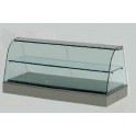 Stainless steel neutral display case 630 with curved glasses for bench