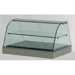 Stainless steel electric heated natural convection display cases with curved glasses 630 for bench