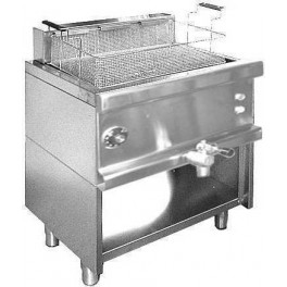 Stainless steel electric deep fat fryers Combi 600 with 1 bowl on open counter 36 lt.