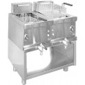 Stainless steel electric deep fat fryers Combi 600 with 2 bowlS for bench 12+12 lt.