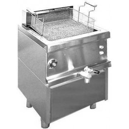 Stainless steel electric deep fat fryers Combi 600 with 1 bowl and oil drawer on counter 24 lt.