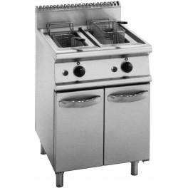 Free standing stainless steel gas fryers FREE 700 series 2V 13+13 lt.