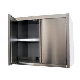 Stainless steel wall mounted cupboards 400 with doors with 2 hinged doors