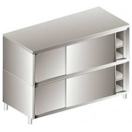 Stainless steel cupboards 800 with two overlap units with sliding doors