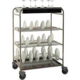 Trolley for dish and glass drainers with stainless steel frame 186D