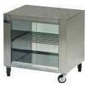 Stainless steel heated display cases 840 with swivel casters for display cases and bain marie
