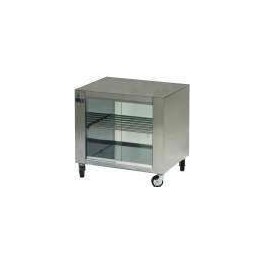 Stainless steel heated display cases 840 with swivel casters for display cases and bain marie
