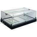 Heated display cases with one shelf