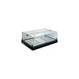 Heated display cases with one shelf