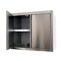 Stainless steel wall  mounted  cupboards 400 high with hinged doors  
