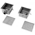 Stainless steel bowl with grate for floor installation 300