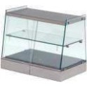 Stainless steel neutral display case 400 with flat glasses for bench