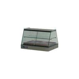 Stainless steel electric heated natural convection display cases for baking pans with flat glasses 700 for bench