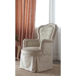 Armchair upholstered in chenille